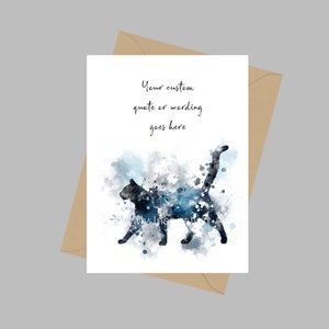 Carte de voeux personnalisée A5 Chat de minuit Amoureux d'animaux de compagnie, Commémoration, Souvenir, Je pense à vous, Perte d'un animal de compagnie, Idées cadeaux, Sympathie, Souvenir