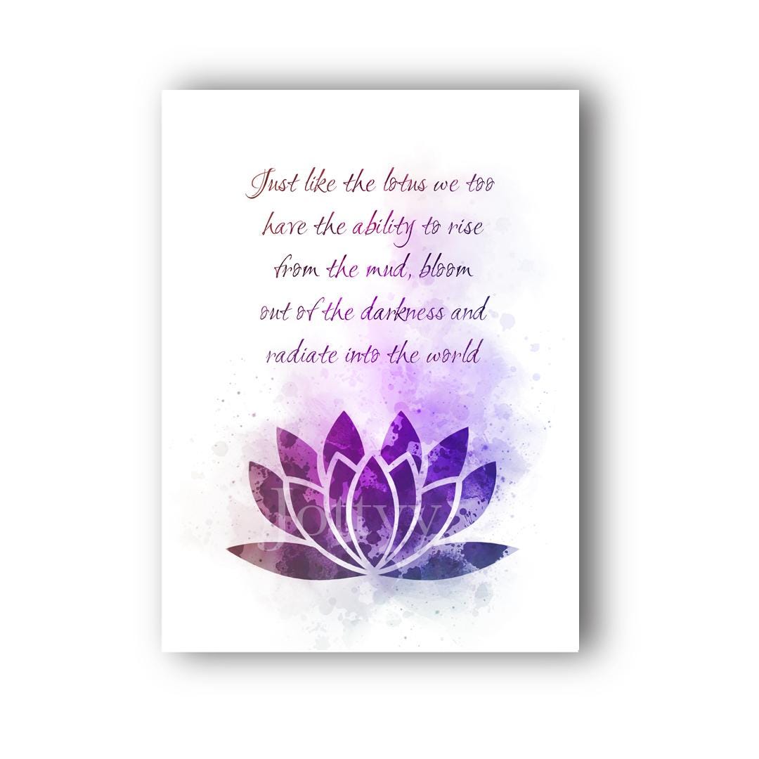 Lotus Flower Quote ART PRINT Inspirational, Motivational, Zen, Yoga ...