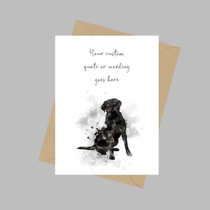 Perro labrador negro personalizado, tarjeta de felicitación A5, amante de las mascotas, memorial, recuerdo, pensando en ti, pérdida de mascotas, ideas de regalos, simpatía