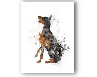 Doberman Pinscher ART PRINT Dog, Animal, Pet, Gift, Wall Art, Home Decor, Bedroom, Kitchen, Living Room