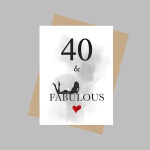 40 And Fabulous Karte, A5 Grußkarte, 40 Geburtstagskarte für Sie, Frau, Freund