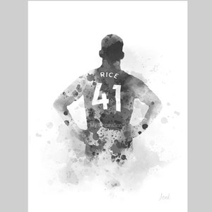 Declan Rice ART PRINT Arsenal, Football, Sport, Gift, Wall Art, Home Decor, Black and White