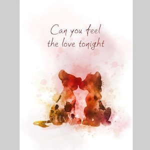 Can you feel the love tonight ART PRINT The Lion King Quote, Song, Nursery, Gift, Wall Art, Home Decor, Bedroom