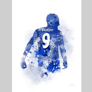 Jamie Vardy ART PRINT Leicester City, Football, Sport, Gift, Wall Art, Home Decor, Boys Girls Bedroom