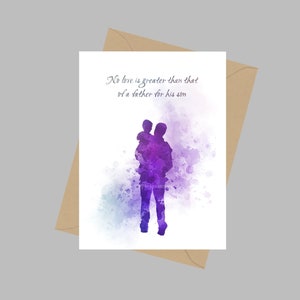 Vater und Sohn Zitat, A5 Grußkarte, Keine Liebe ist größer als die eines Vaters für seinen Sohn, Papa, Familie, Geschenk