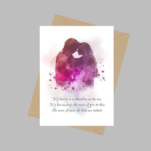 Citazione di Romeo e Giulietta, biglietto d'auguri A5, William Shakespeare, opera teatrale, Broadway, West End, teatro, regalo