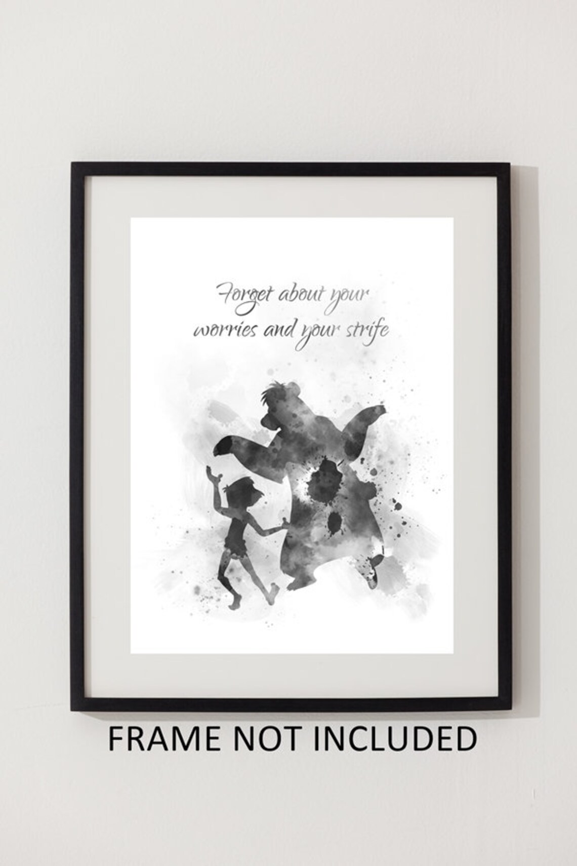 the jungle book quote art print mowgli baloo nursery gift etsy