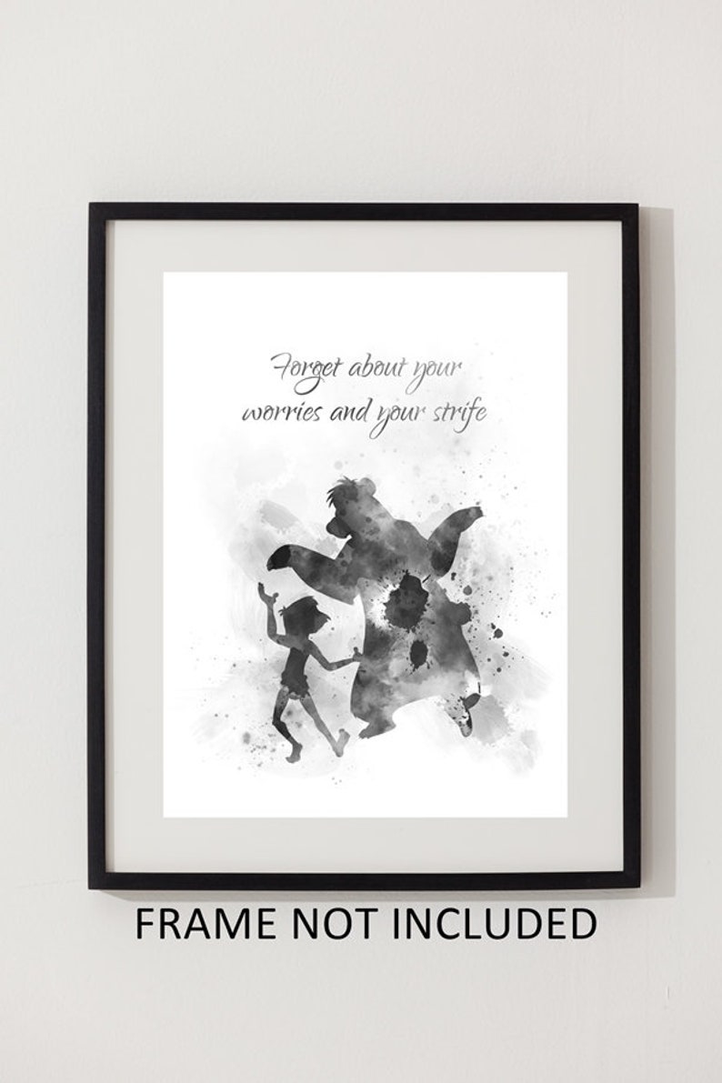 the jungle book quote art print mowgli baloo nursery gift etsy