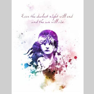 Les Miserables Victor Hugo Quote ART PRINT Musical, Theatre, Broadway, West End, Gift, Wall Art, Home Decor