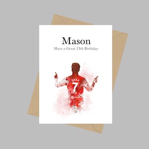 Carte personnalisée Bukayo Saka, carte de voeux A5, anniversaire, Arsenal, carte pour fils fille petit-fils, football, football, cadeau