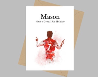 Bukayo Saka Personalised A5 Greeting Card, Arsenal, Football, Birthday, Special Occasion