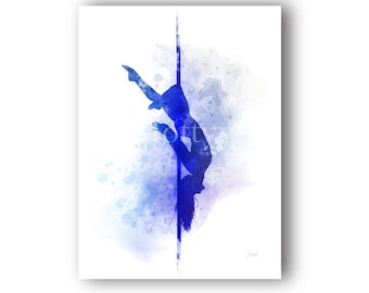 Pole Dancer ART PRINT Pole Dancing, Dance, Gift for her, Woman, Girl, Wall Art, Home Decor, Bedroom, Office