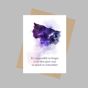 Het is onmogelijk om een kat te vergeten die je zoveel heeft gegeven om quote, A5-wenskaart, kat, gedenkteken, sympathie, verlies van dieren huisdieren te onthouden