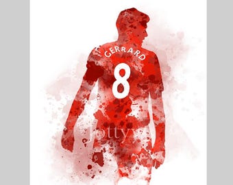 Steven Gerrard ART PRINT Pizza, Fussball, Sport, Geschenk, Wandkunst, Home Decor, Kunstdruck