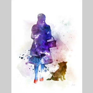 Dorothy and Toto ART PRINT Wizard of Oz, Nursery, Gift, Wall Art, Home Decor, Bedroom