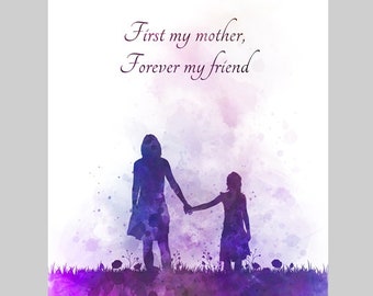 Mother and Daughter Quote ART PRINT Inspirational, Mothers Day, Gift ...
