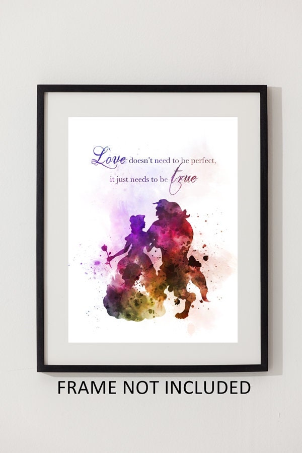 Beauty and the Beast Quote ART PRINT Princess Love Gift - Etsy