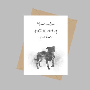 Biglietto di auguri personalizzato Staffordshire Bull Terrier Dog A5 per amanti degli animali, commemorativo, ricordo, pensando a te, perdita di un animale domestico, simpatia, B & N