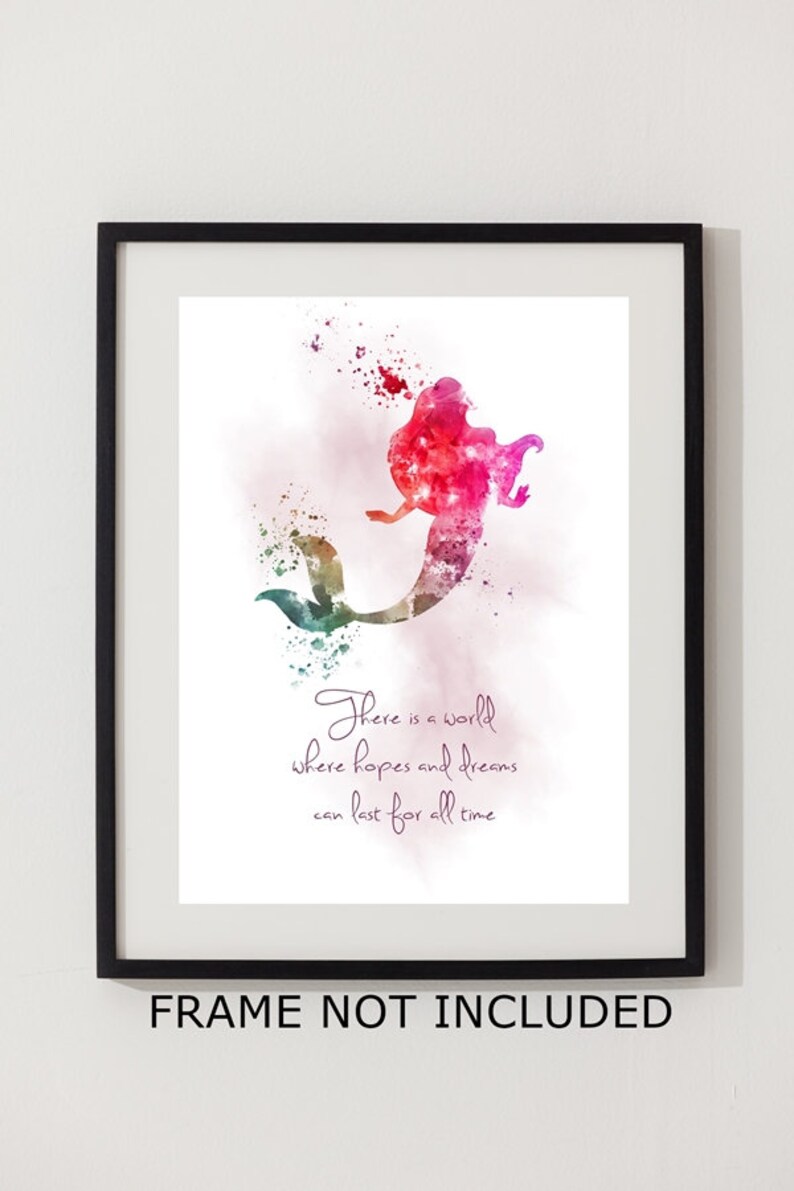 ariel the little mermaid quote art print princess nursery