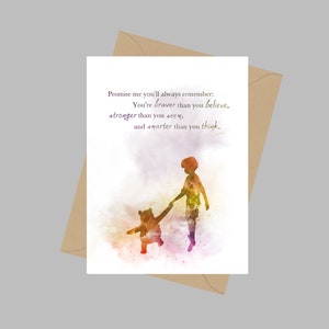 Winnie the Pooh Quote, A5 Greeting Card, Christopher Robin, Inspirational, Card For Daughter, Card For Granddaughter, Gift