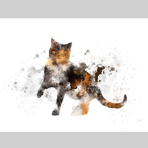 IMPRESSION D'ART Chat écaille de tortue Animal, cadeau, art mural, décoration d'intérieur