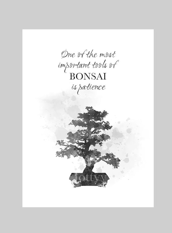 Bonsai-Baum-Zitat KUNST-DRUCK Eines der wichtigsten Werkzeuge des Bonsai  ist Geduld, Inspiration, Geschenk, Wandkunst, Wohnkultur Schwarz und Wei -  Etsy.de