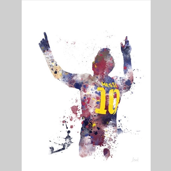Lionel Messi ART PRINT Barcelona, Football, Sport, Gift, Wall Art, Home Decor
