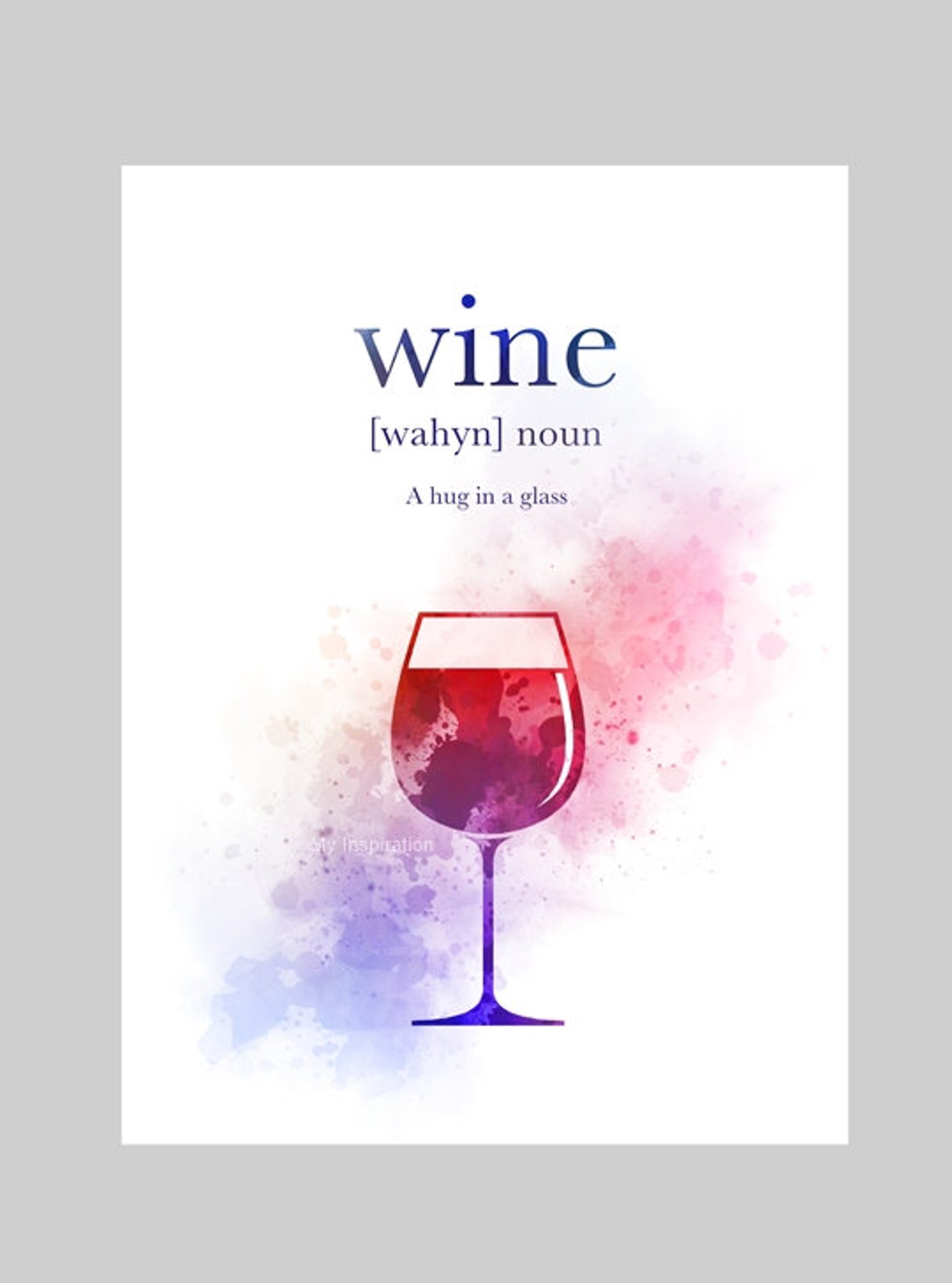 Wine Definition Quote ART PRINT Gift Wall Art Home Decor Etsy