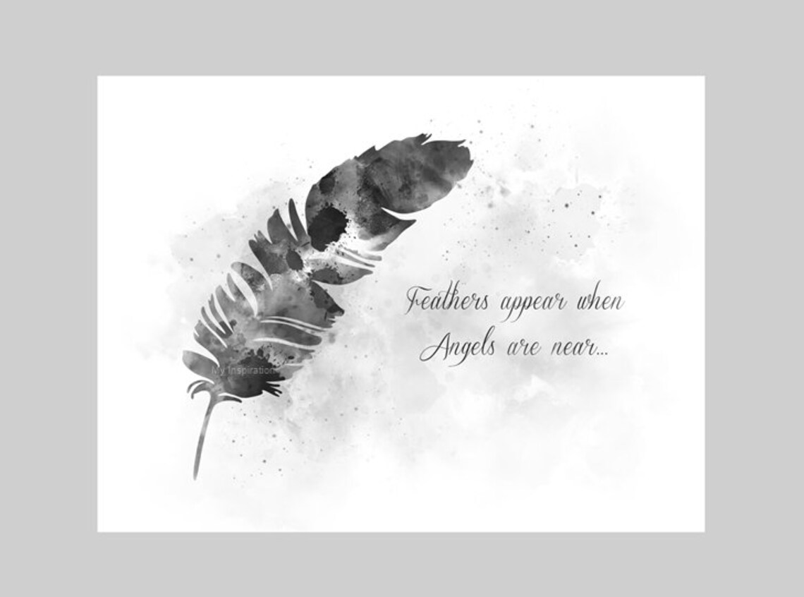 Feather Angel Quote ART PRINT Spiritual Inspirational Gift - Etsy