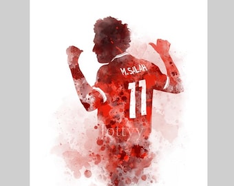 Mo Salah ART PRINT Liverpool, voetbal, sport, cadeau, kunst aan de muur, woondecoratie, voetbal, voetbal, voetbal