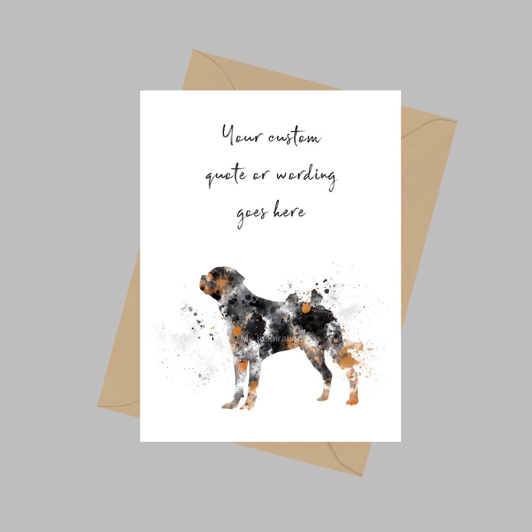 Personalised Rottweiler Dog, A5 Greeting Card, Pet Memorial Sympathy - Etsy
