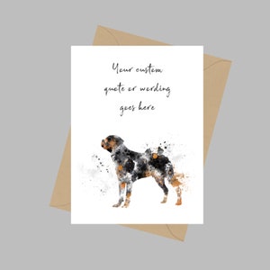 Personalisierte Rottweiler-Hund, A5-Grußkarte, Haustierliebhaber, Denkmal, Erinnerung, Denken an Sie, Haustierverlust, Geschenkideen, Mitgefühl