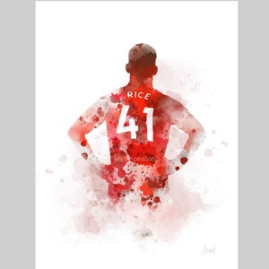 Declan Rice ART PRINT Arsenal, Football, Sport, Gift, Wall Art, Home Decor