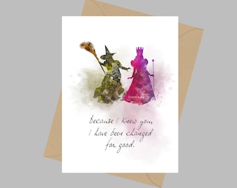 Glinda Good Witch Elphaba Quote, A5 Greeting Card, Inspirational, Gift