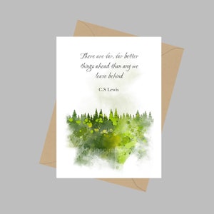Citaat van C.S. Lewis, er zijn veel betere dingen in het verschiet A5 wenskaart citaat, inspirerend, motiverend, denken aan jou, cadeau-ideeën
