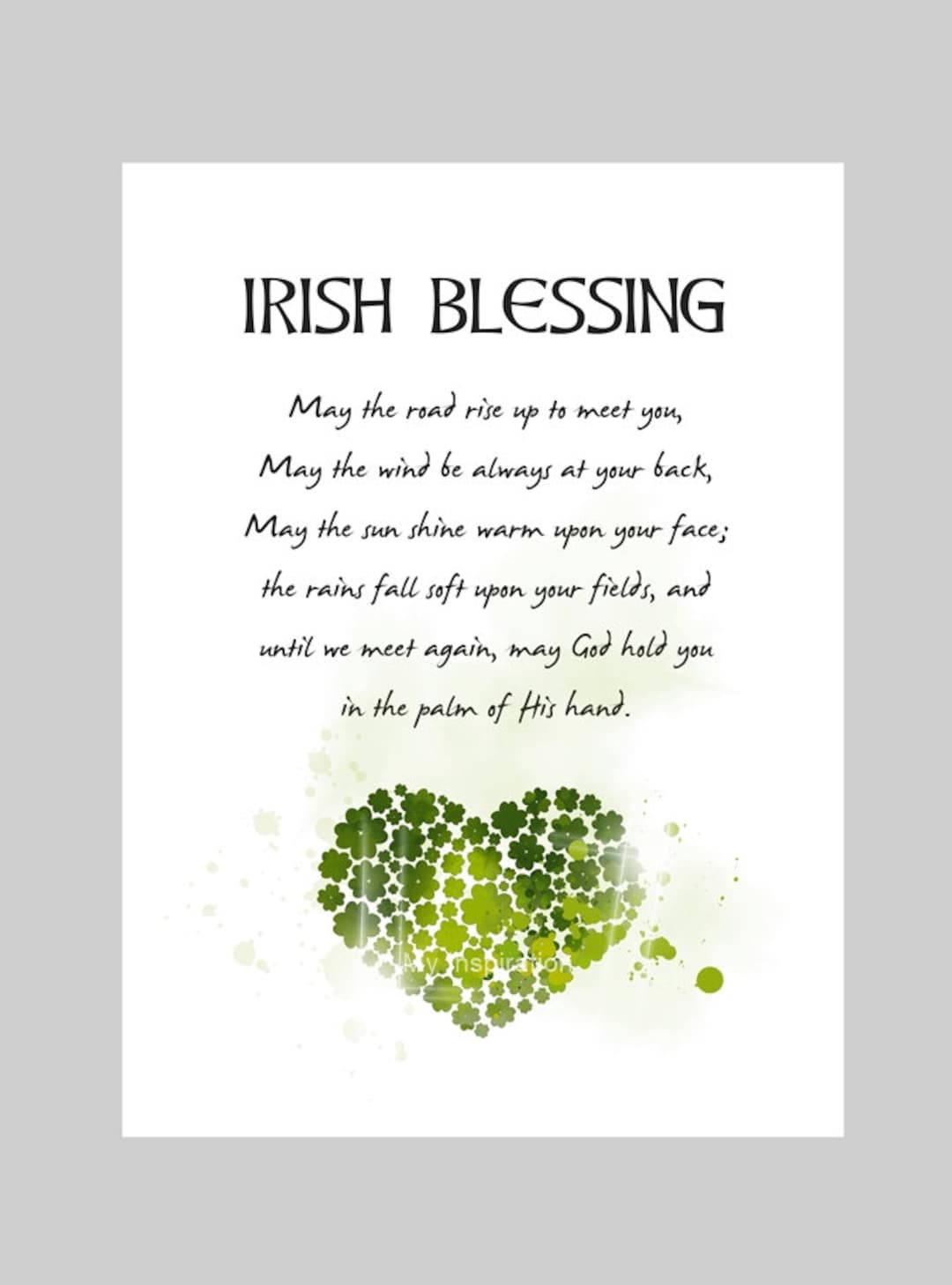 May the Road Rise up to Meet You, Irish Blessing ART PRINT Christian ...