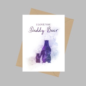 Je t'aime papa ours carte, carte de vœux A5, carte d'anniversaire, fête des pères, carte de fille fils, carte pour papa, 1er anniversaire en tant que carte de papa