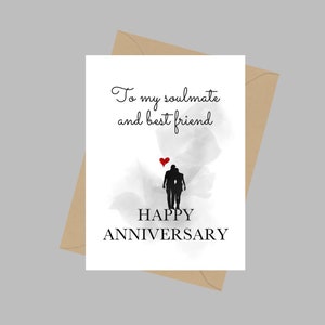 Biglietto di anniversario del migliore amico dell'anima gemella, biglietto di auguri A5, marito, moglie, idee regalo