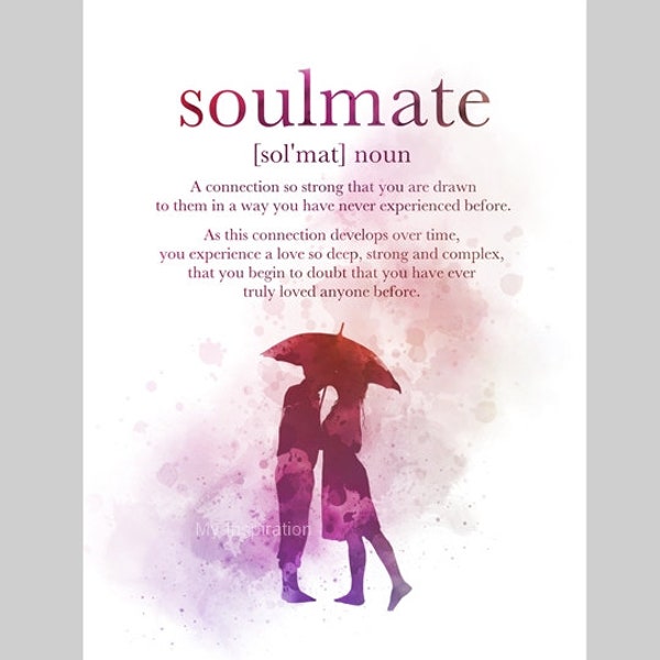 Soulmate Definition Quote ART PRINT Gift, Wall Art, Home Decor
