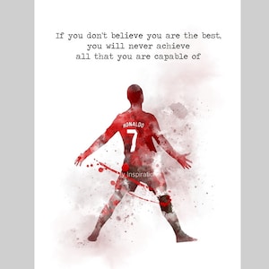 Cristiano Ronaldo Quote ART PRINT Manchester United, Football, Sport, Gift, Wall Art, Home Decor, Inspirational, Motivational
