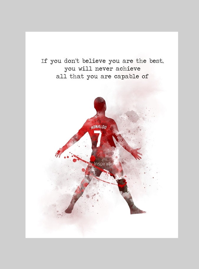 クリスティアーノ・ロナウドの名言アートプリント マンチェスター