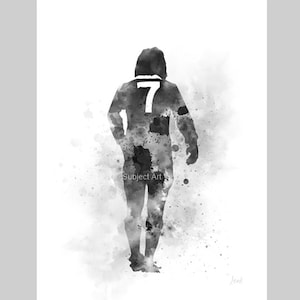 George Best ART PRINT Manchester United, Football, Sport, Gift, Wall Art, Home Decor, Black and White