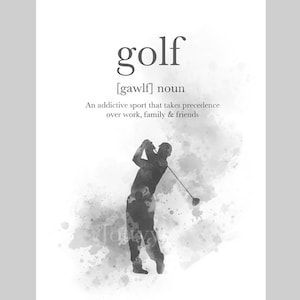 Golf Definition Quote ART PRINT Sport, Gift Idea, Wall Art, Home Decor, Golfer, Bedroom, Office, Black and White