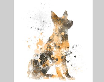 German Shepherd ART PRINT Dog, Animal, Pet, Gift, Wall Art, Home Decor, Bedroom, Kitchen, Living Room