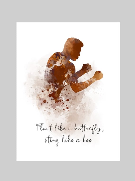 Muhammad Ali Quote Art Print Float Like A Butterfly Sting Etsy Uk