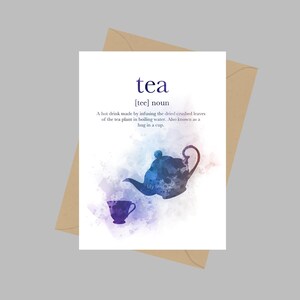 Tee Definition Zitat, A5 Grußkarte, Geschenk