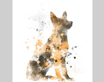 German Shepherd ART PRINT Dog, Animal, Gift, Wall Art, Home Decor