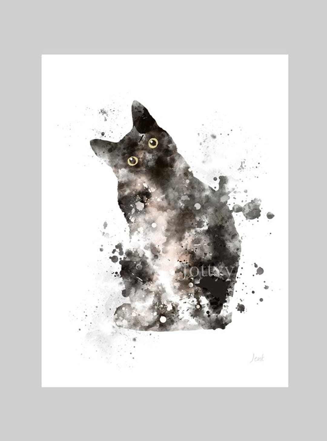 Black Tuxedo Cat ART PRINT Animal, Pet, Gift, Wall Art, Home Decor - Etsy