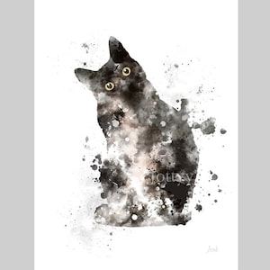 Black Tuxedo Cat ART PRINT Animal, Pet, Gift, Wall Art, Home Decor