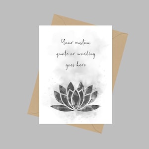 Lotus Flower Personalisiertes Zitat A5 Grußkarte Inspirierend, motivierend, Yoga, Geschenk, Karte für Freund, Schwester, Tochter, Mutter, S & W